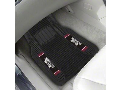 Molded Front Floor Mats with Mississippi State University Logo (Universal; Some Adaptation May Be Required)