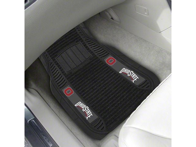 Molded Front Floor Mats with Ohio State University Logo (Universal; Some Adaptation May Be Required)