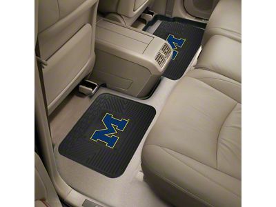 Molded Rear Floor Mats with University of Michigan Logo (Universal; Some Adaptation May Be Required)