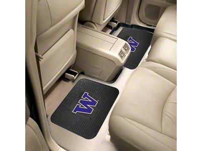 Molded Rear Floor Mats with University of Washington Logo (Universal; Some Adaptation May Be Required)