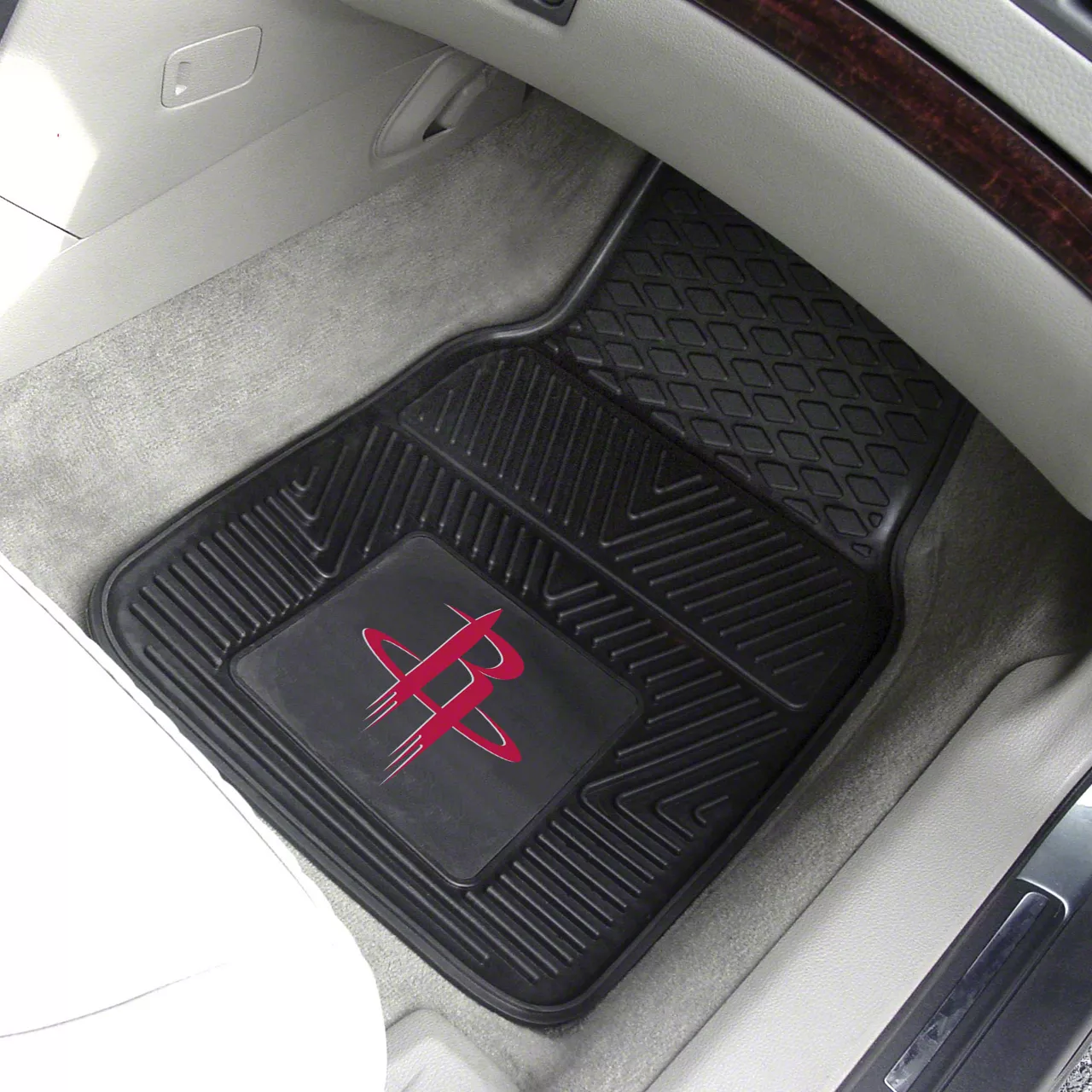 Charger Vinyl Front Floor Mats with Houston Rockets Logo; Black ...