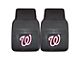 Vinyl Front Floor Mats with Washington Nationals Logo; Black (Universal; Some Adaptation May Be Required)