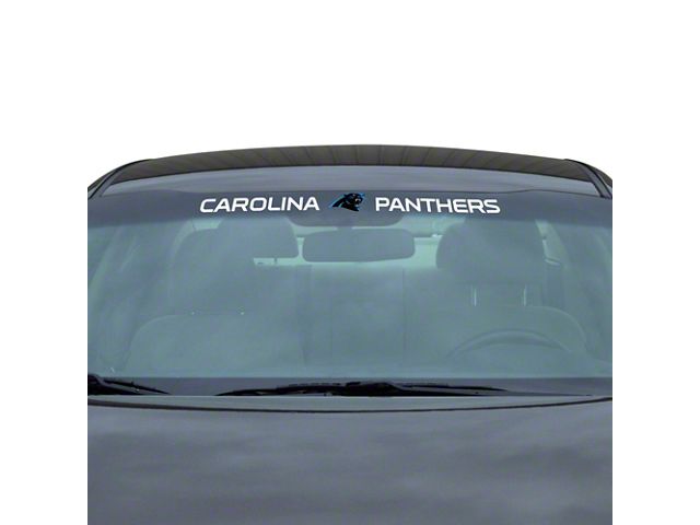 Windshield Decal with Carolina Panthers Logo; White (Universal; Some Adaptation May Be Required)