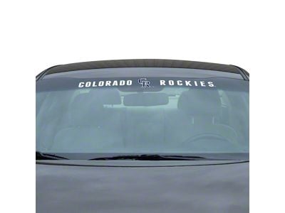 Windshield Decal with Colorado Rockies Logo; White (Universal; Some Adaptation May Be Required)