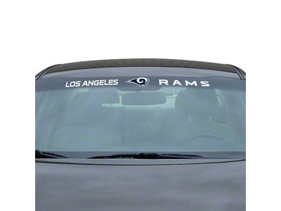 Windshield Decal with Los Angeles Rams Logo; White (Universal; Some Adaptation May Be Required)