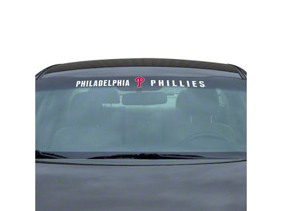 Windshield Decal with Philadelphia Phillies Logo; White (Universal; Some Adaptation May Be Required)