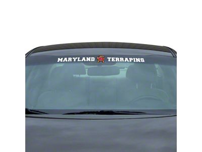 Windshield Decal with University of Maryland Logo; White (Universal; Some Adaptation May Be Required)