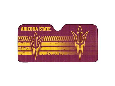 Windshield Sun Shade with Arizona State University Logo; Maroon and Gold (Universal; Some Adaptation May Be Required)