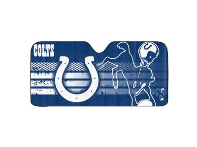 Windshield Sun Shade with Indianapolis Colts Logo; Blue (Universal; Some Adaptation May Be Required)