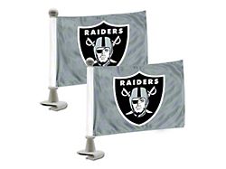 Ambassador Flags with Las Vegas Raiders Logo; Light Gray (Universal; Some Adaptation May Be Required)