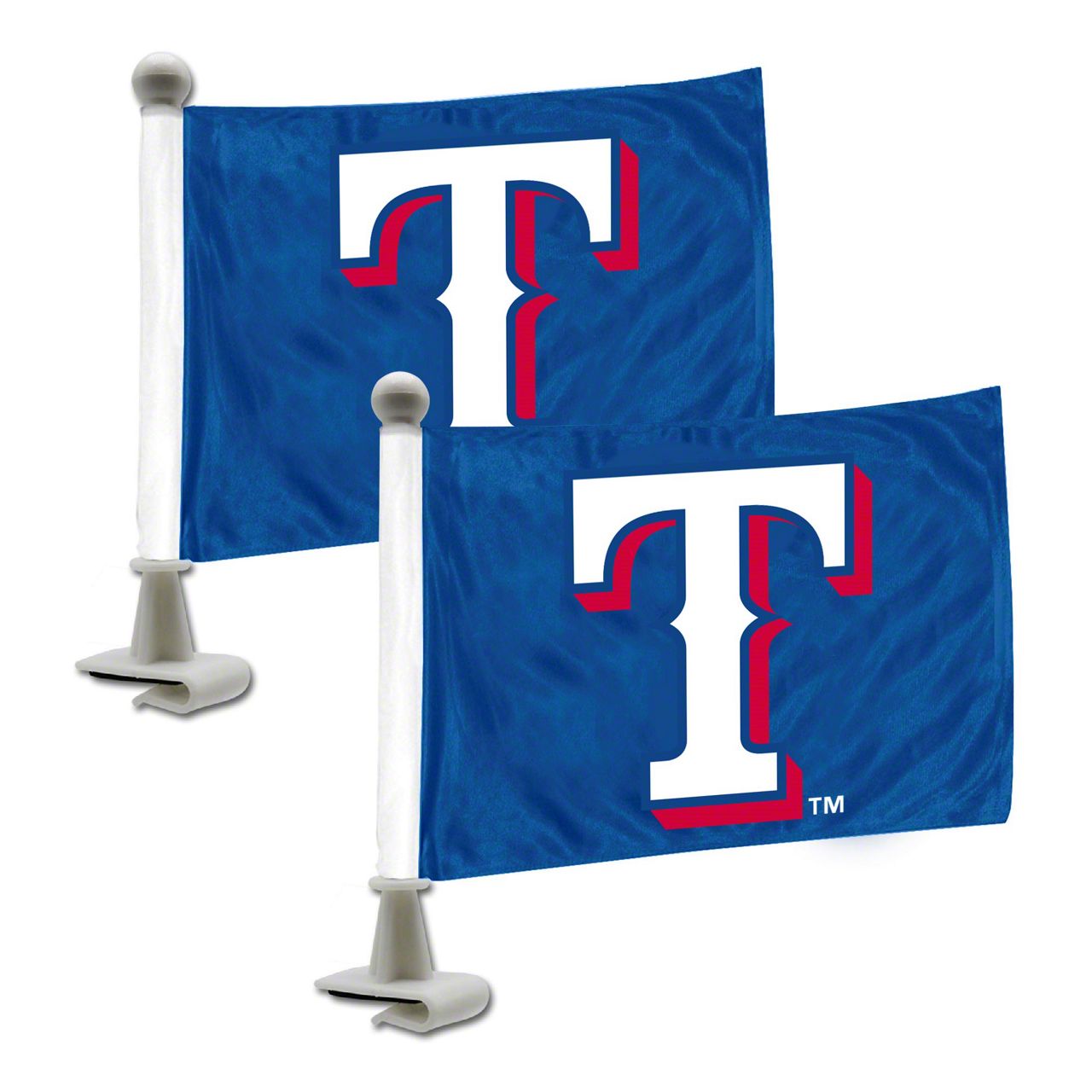 Mustang Ambassador Flags with Texas Rangers Logo; Blue (Universal; Some ...