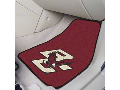 Carpet Front Floor Mats with Boston College Logo; Maroon (Universal; Some Adaptation May Be Required)