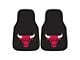 Carpet Front Floor Mats with Chicago Bulls Logo; Black (Universal; Some Adaptation May Be Required)