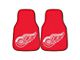 Carpet Front Floor Mats with Detroit Red Wings Logo; Red (Universal; Some Adaptation May Be Required)