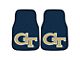 Carpet Front Floor Mats with Georgia Tech Logo; Blue (Universal; Some Adaptation May Be Required)