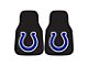 Carpet Front Floor Mats with Indianapolis Colts Logo; Blue (Universal; Some Adaptation May Be Required)