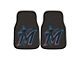 Carpet Front Floor Mats with Miami Marlins Logo; Black (Universal; Some Adaptation May Be Required)