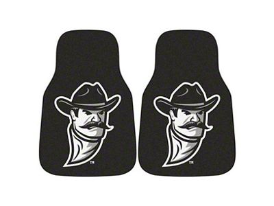 Carpet Front Floor Mats with New Mexico State University Logo; Crimson (Universal; Some Adaptation May Be Required)