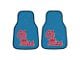 Carpet Front Floor Mats with Ole Miss Logo; Light Blue (Universal; Some Adaptation May Be Required)
