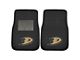 Embroidered Front Floor Mats with Anaheim Ducks Logo; Black (Universal; Some Adaptation May Be Required)