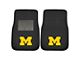 Embroidered Front Floor Mats with University of Michigan Logo; Black (Universal; Some Adaptation May Be Required)