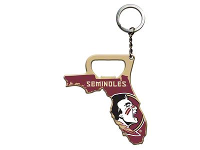 Keychain Bottle Opener with Florida State University Logo; Garnet