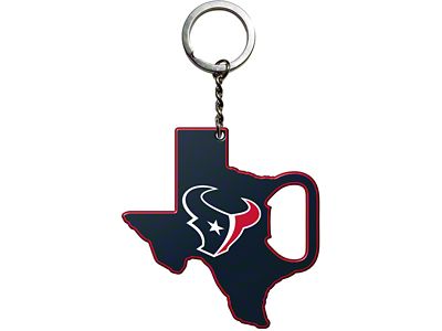 Keychain Bottle Opener with Houston Texans Logo; Blue and Red