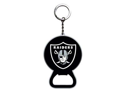 Keychain Bottle Opener with Las Vegas Raiders Logo; Black