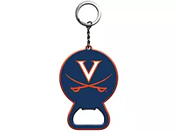 Keychain Bottle Opener with University of Virginia Logo; Blue and Orange