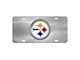 License Plate with Pittsburgh Steelers Logo; Stainless Steel (Universal; Some Adaptation May Be Required)