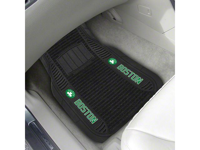 Molded Front Floor Mats with Boston Celtics Logo (Universal; Some Adaptation May Be Required)