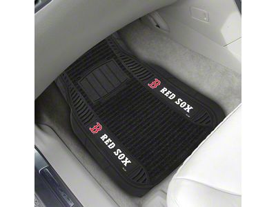 Molded Front Floor Mats with Boston Red Sox Logo (Universal; Some Adaptation May Be Required)