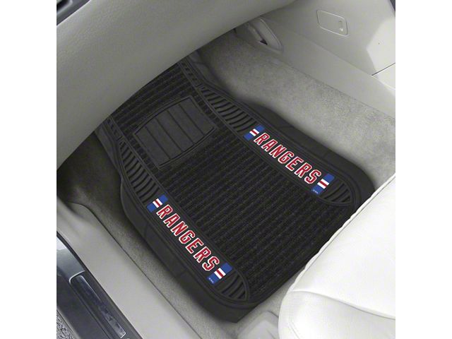 Molded Front Floor Mats with New York Rangers Logo (Universal; Some Adaptation May Be Required)