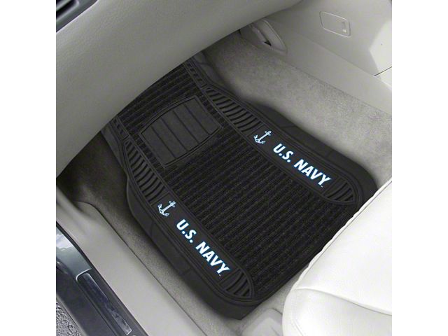 Molded Front Floor Mats with U.S. Navy Logo (Universal; Some Adaptation May Be Required)