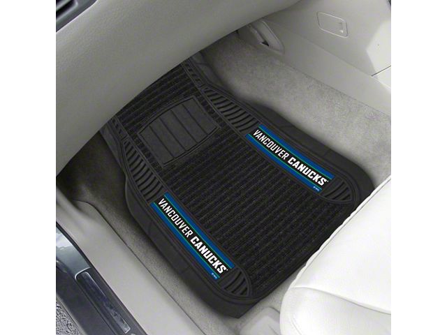Molded Front Floor Mats with Vancouver Canucks Logo (Universal; Some Adaptation May Be Required)