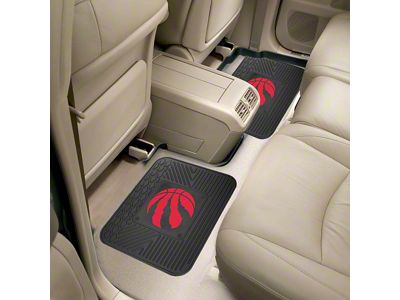 Molded Rear Floor Mats with Toronto Raptors Logo (Universal; Some Adaptation May Be Required)
