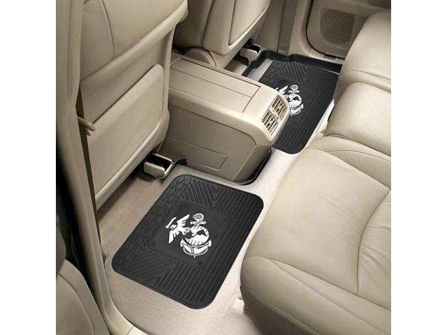 Molded Rear Floor Mats with U.S. Marines Logo (Universal; Some Adaptation May Be Required)