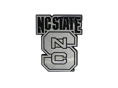 NC State University Molded Emblem; Chrome (Universal; Some Adaptation May Be Required)