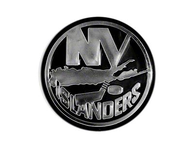 New York Islanders Molded Emblem; Chrome (Universal; Some Adaptation May Be Required)