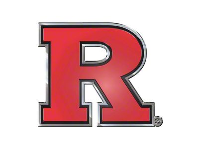 Rutgers University Embossed Emblem; Red (Universal; Some Adaptation May Be Required)