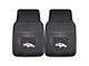 Vinyl Front Floor Mats with Denver Broncos Logo; Black (Universal; Some Adaptation May Be Required)