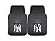 Vinyl Front Floor Mats with New York Yankees Logo; Black (Universal; Some Adaptation May Be Required)