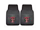 Vinyl Front Floor Mats with Texas Tech University Logo; Black (Universal; Some Adaptation May Be Required)