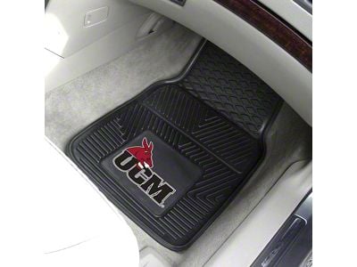 Vinyl Front Floor Mats with University of Central Missouri Logo; Black (Universal; Some Adaptation May Be Required)