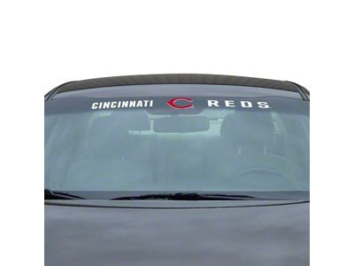 Windshield Decal with Cincinnati Reds Logo; White (Universal; Some Adaptation May Be Required)