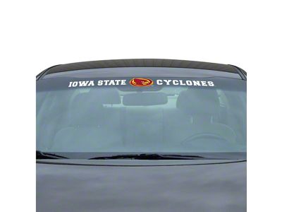 Windshield Decal with Iowa State University Logo; White (Universal; Some Adaptation May Be Required)