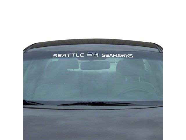 Windshield Decal with Seattle Seahawks Logo; White (Universal; Some Adaptation May Be Required)