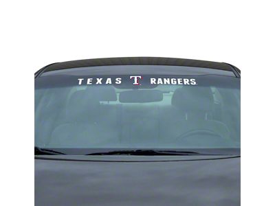 Windshield Decal with Texas Rangers Logo; White (Universal; Some Adaptation May Be Required)