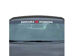 Windshield Decal with University of Nebraska Logo; White (Universal; Some Adaptation May Be Required)