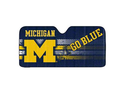 Windshield Sun Shade with University of Michigan Logo; Blue (Universal; Some Adaptation May Be Required)